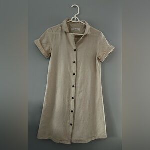 Princess linen-blend shirt dress